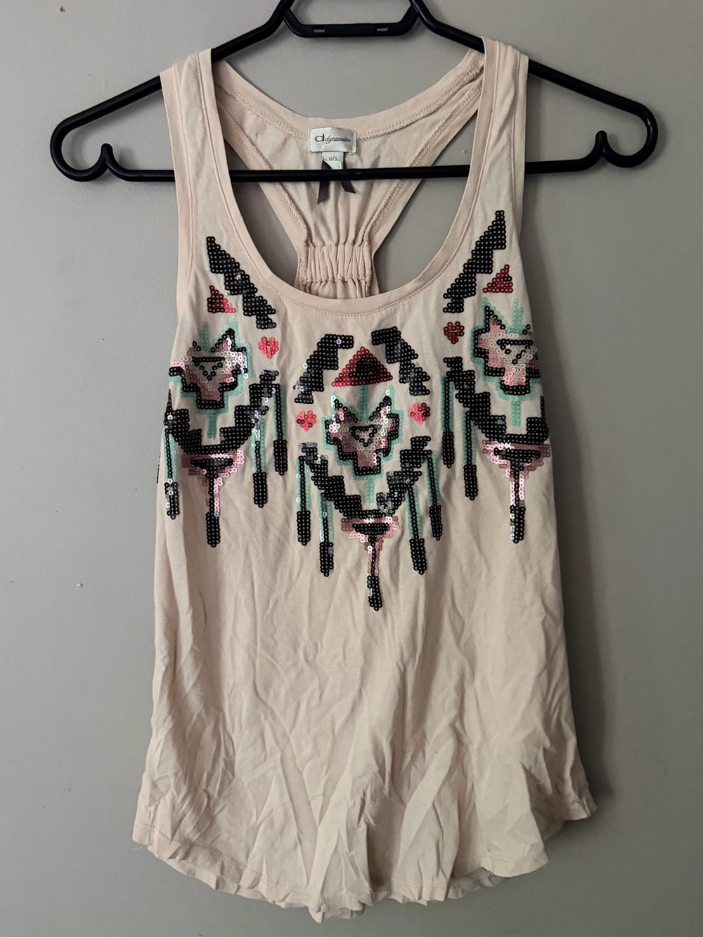 Y2K Dynamite tank racerback  sequin tribal aztec